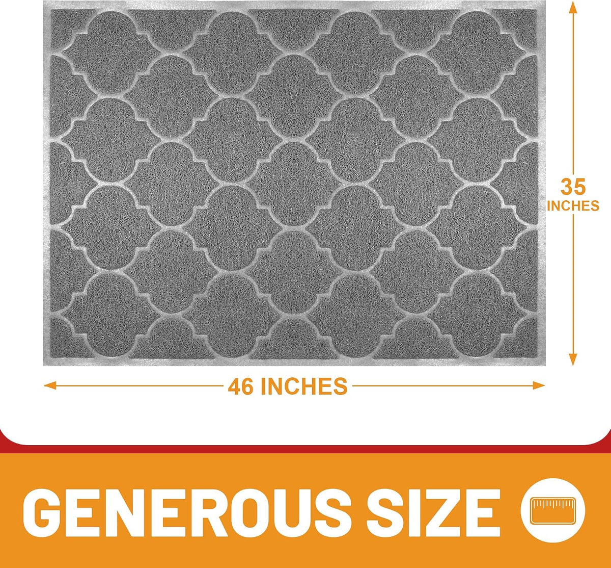 Cosyearn Door Mat, 46x35, Grey, Indoor Outdoor Front Entryway Doormat