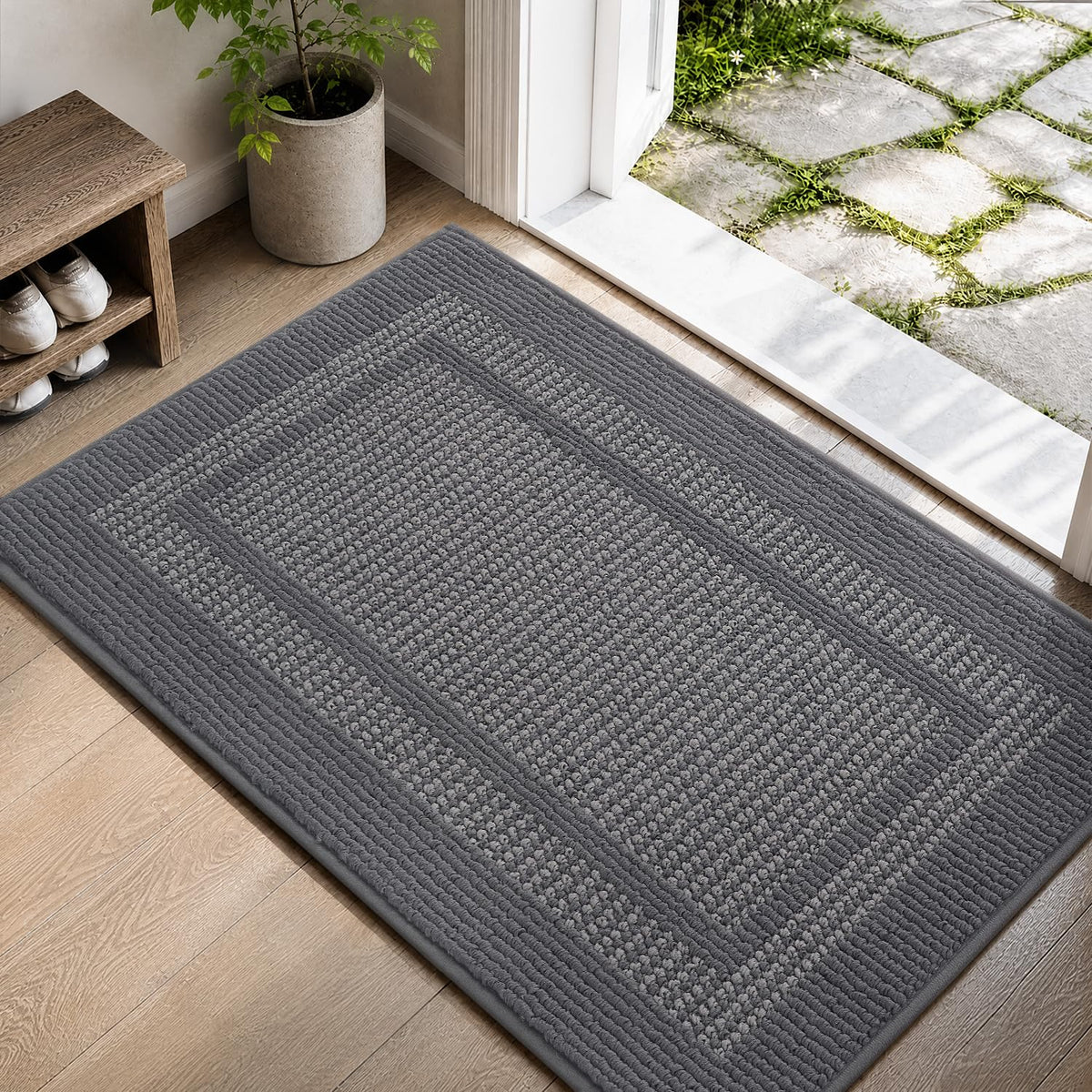 Door Mat-Polypropylene Doormat Indoor Entrance Welcome Mat,Black, 20"x32"