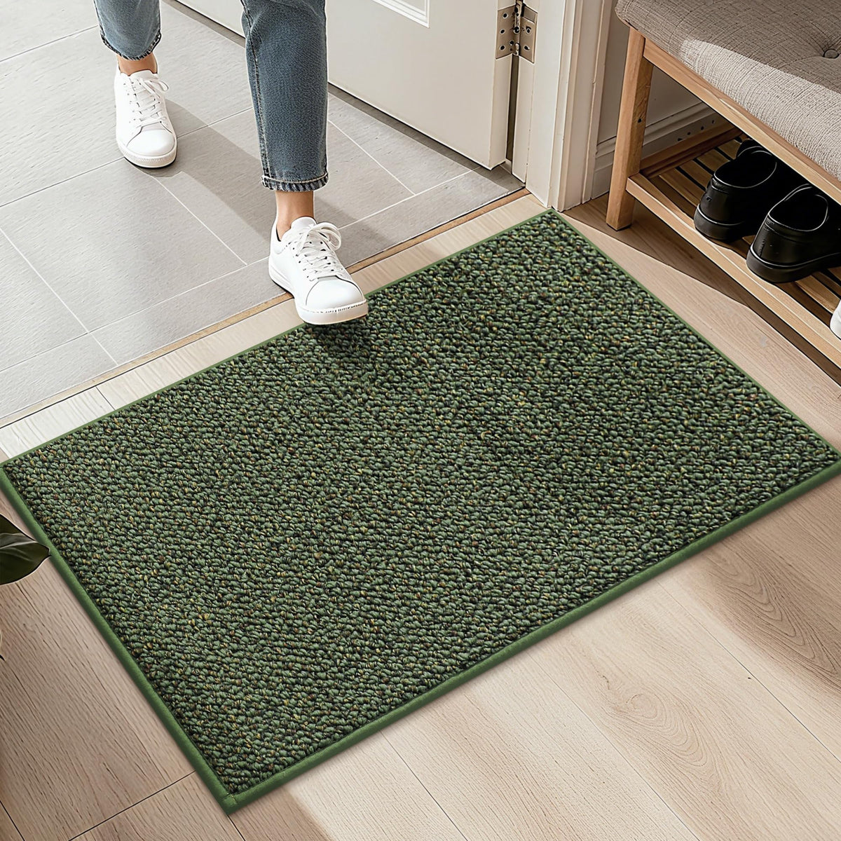 BEQHAUSE 2x3 Entryway Rug Indoor Door Mat Non-Slip Washable, Taupe