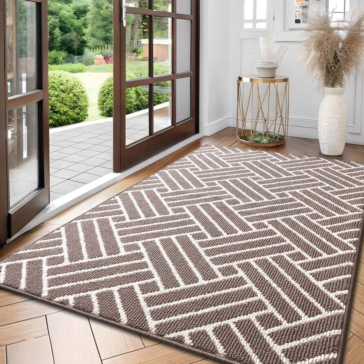 OLANLY Indoor Door Mat 32x20, Low-Profile Dirt Resistant Doormat, Grey