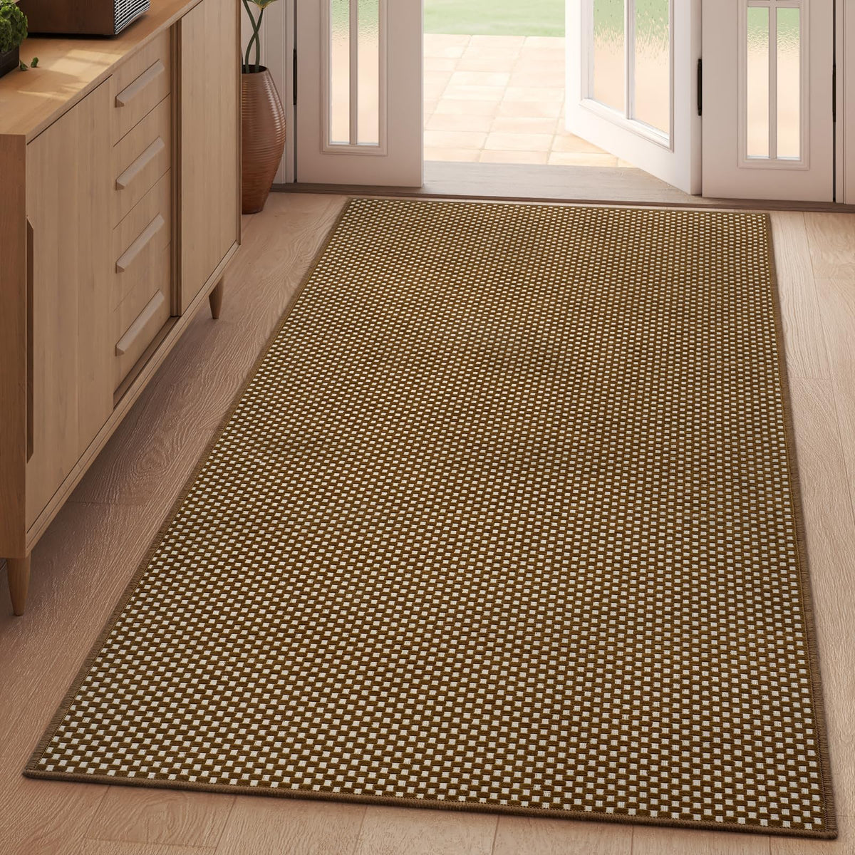YDKGL Indoor Front Door Mat Entryway Rug Non Slip Washable Brown 2x3 ft