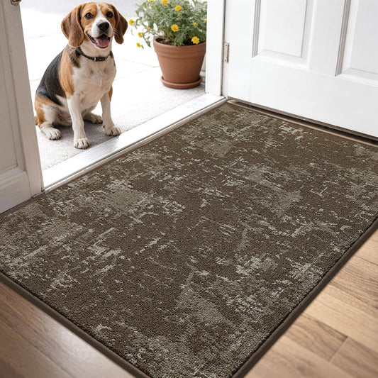 BEQHAUSE Door Mat Indoor Entrance Dirt Trapper Washable, 32x48in, Brown