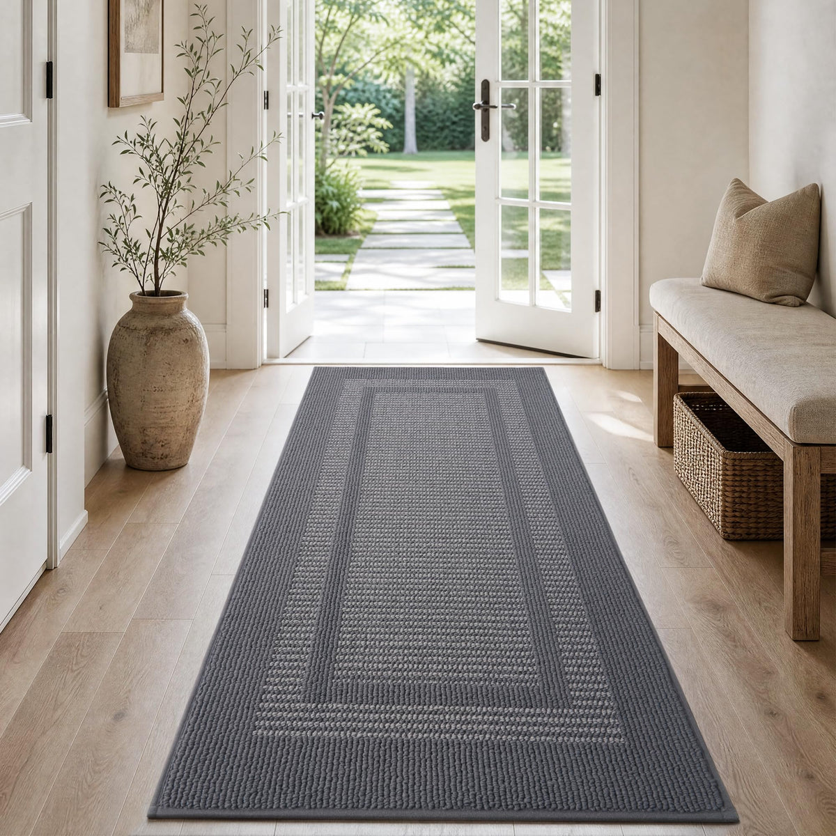 Door Mat-Polypropylene Doormat Indoor Entrance Welcome Mat,Black, 20"x32"