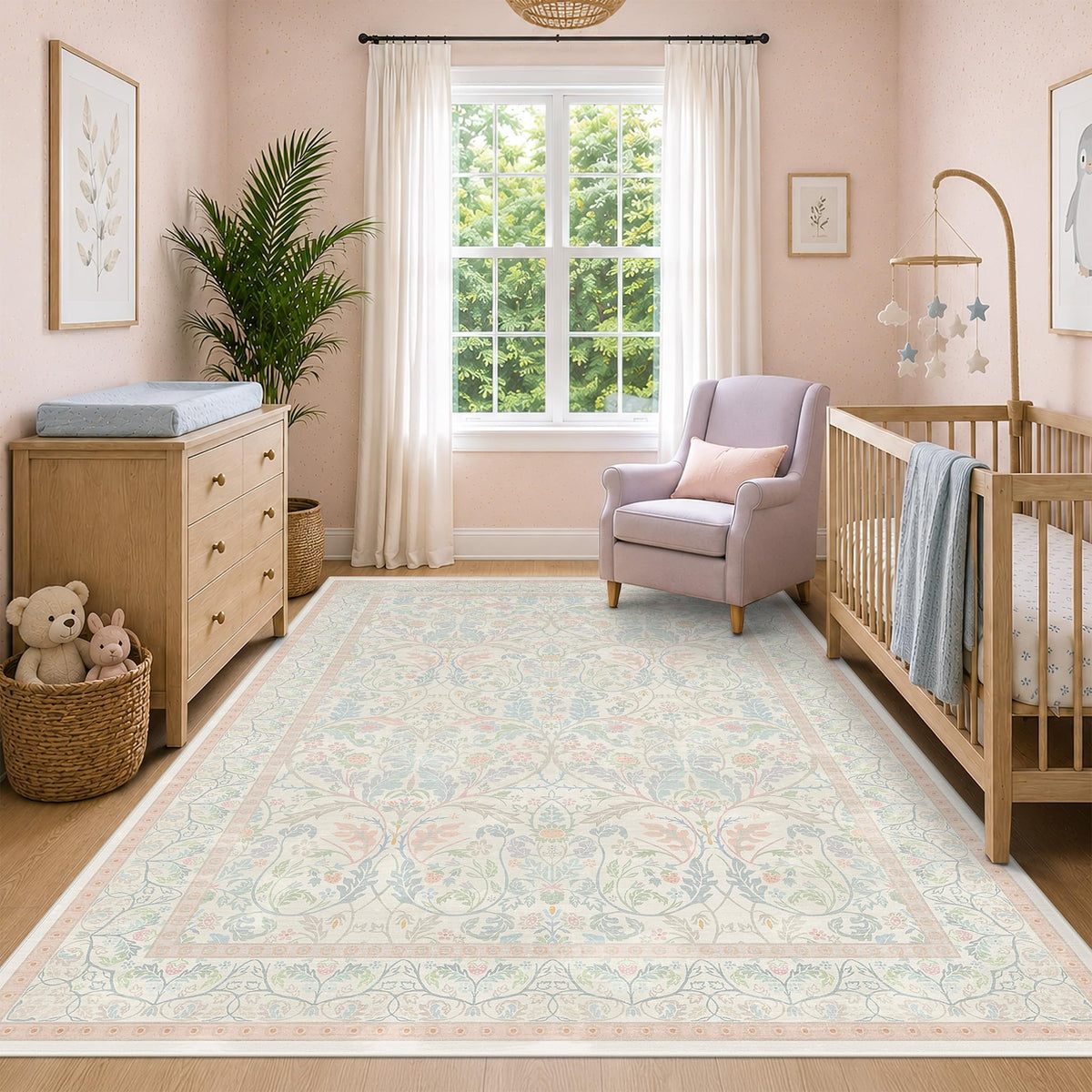 Dark Brown 2x3 Washable Entry Rug, Throw Small Rugs for Entryway Kitchen Bathroom Indoor Door Mat, Farmhouse Floral & Botanical Door Mats, Low Pile Soft Stain Resistant Carpet