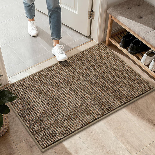 BEQHAUSE 2x3 Entryway Rug Indoor Door Mat Non-Slip Washable, Taupe
