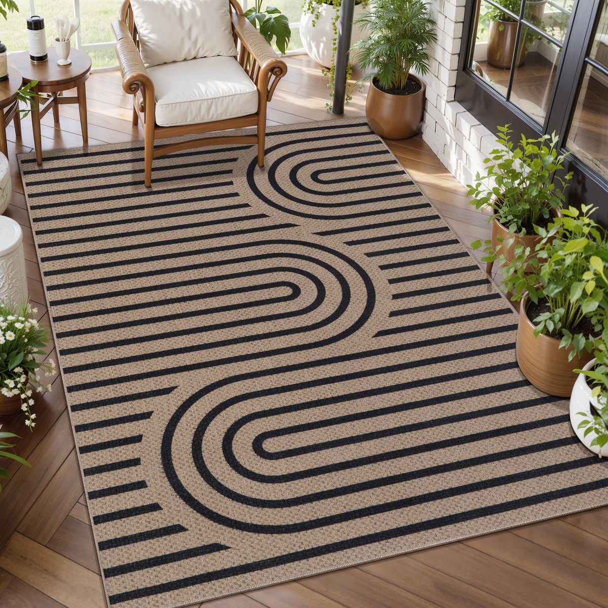 Tangsoo Easy Jute 2x3 Small Outdoor Rug,Washable Non-Slip Entryway Door Mat