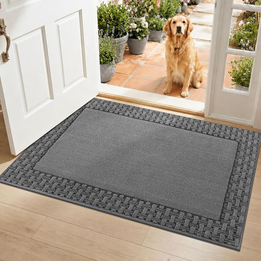 Dirt Trapper Door Mats 32x48in, Non-Slip Entryway Rugs, Grey