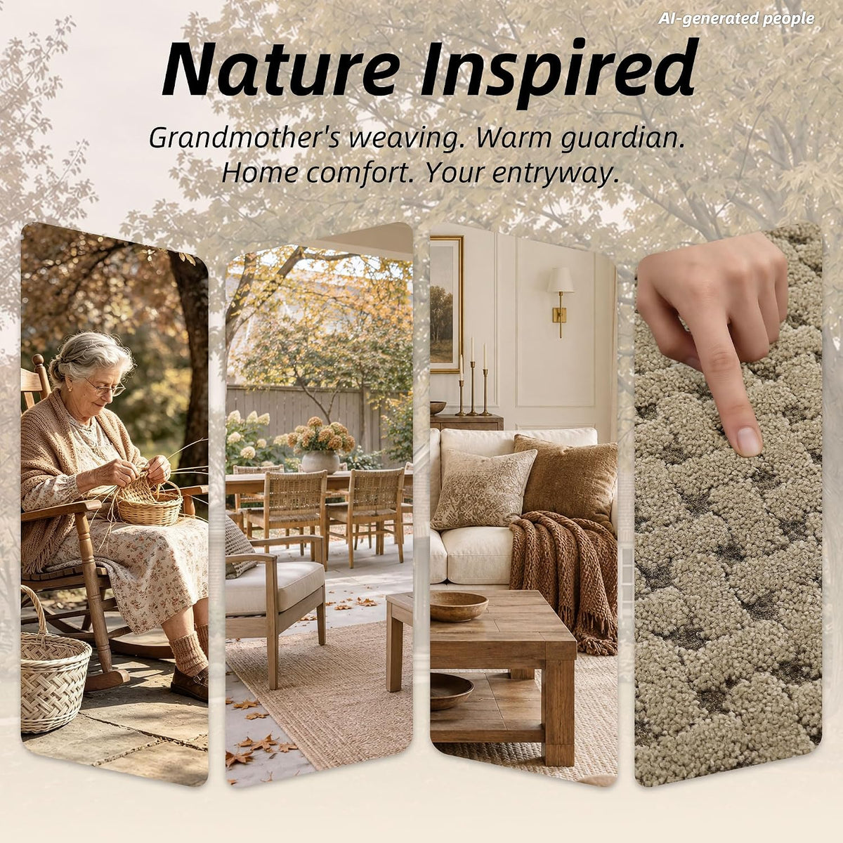 BEQHAUSE Dirt Trapper Door Mat Non-Slip Entryway Rugs, 24" x 36", Beige