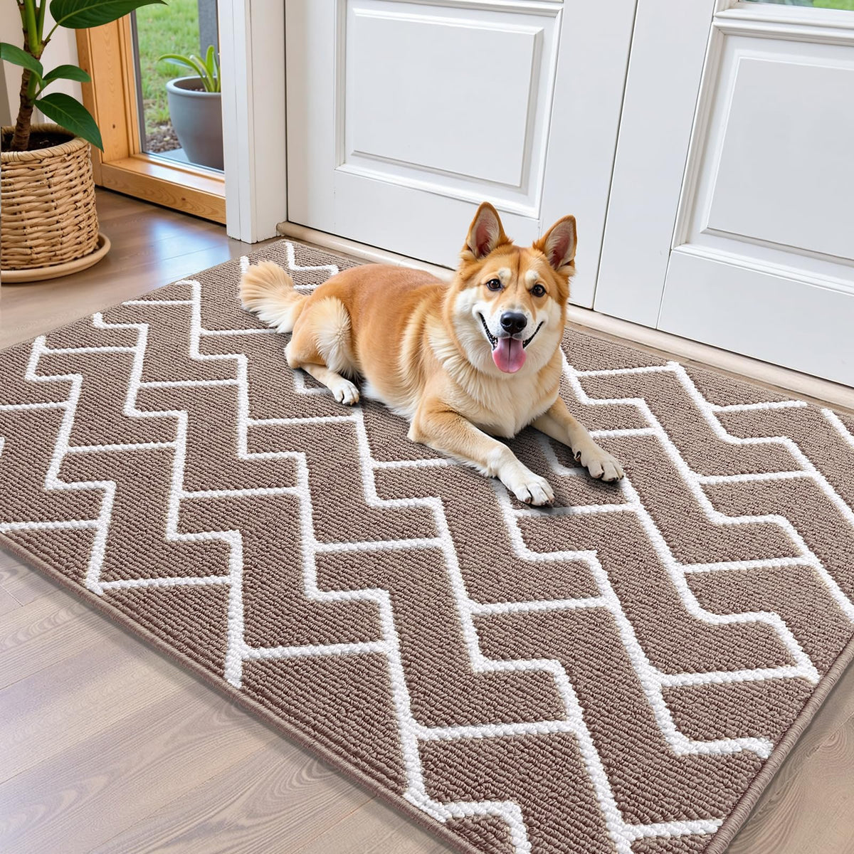 OLANLY Indoor Door Mat 32x20, Low-Profile Dirt Resistant Doormat, Grey