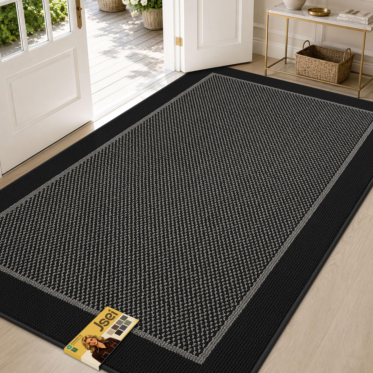 JSEI Dirt Trapper Door Mat 20"x32" , Non-Slip Doormat ,Dark Grey