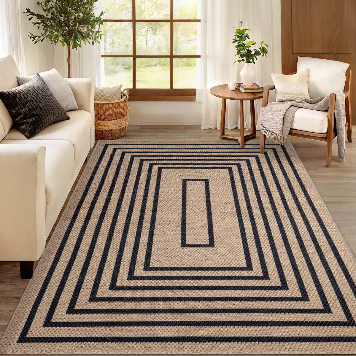 Tangsoo Easy Jute 2x3 Small Outdoor Rug,Washable Non-Slip Entryway Door Mat