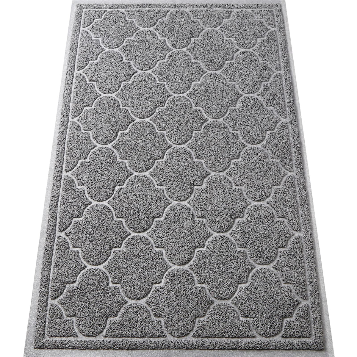 LuxStep Door Mat Large 24x36 Inch Indoor Outdoor Doormat, Non-Slip Low-Profile Design Floor Mat, Durable Trap Dirt and Dust Front Door Welcome Mat for Entryway,Patio,Garage, Grey