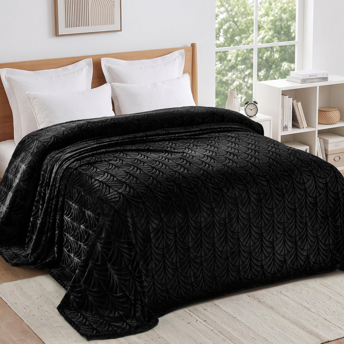 Whale Flotilla Soft Flannel Fleece Throw Blanket for Couch, Olive Green