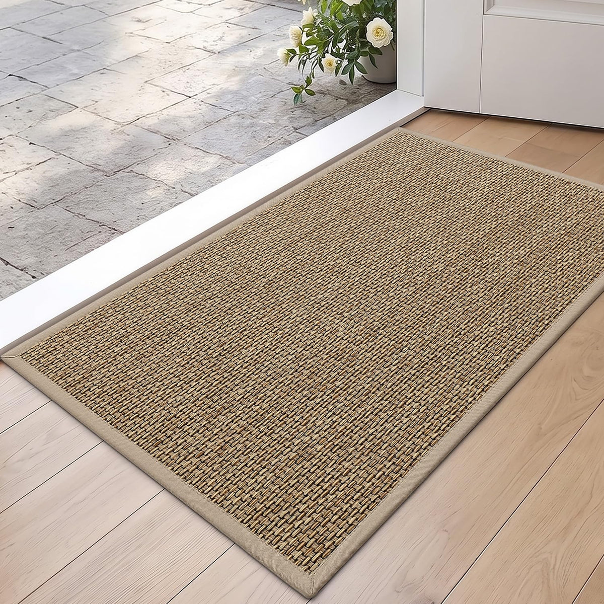 DEXI Ultra Thin Indoor Door Mat 24x36, Entrance Doormats, Beige