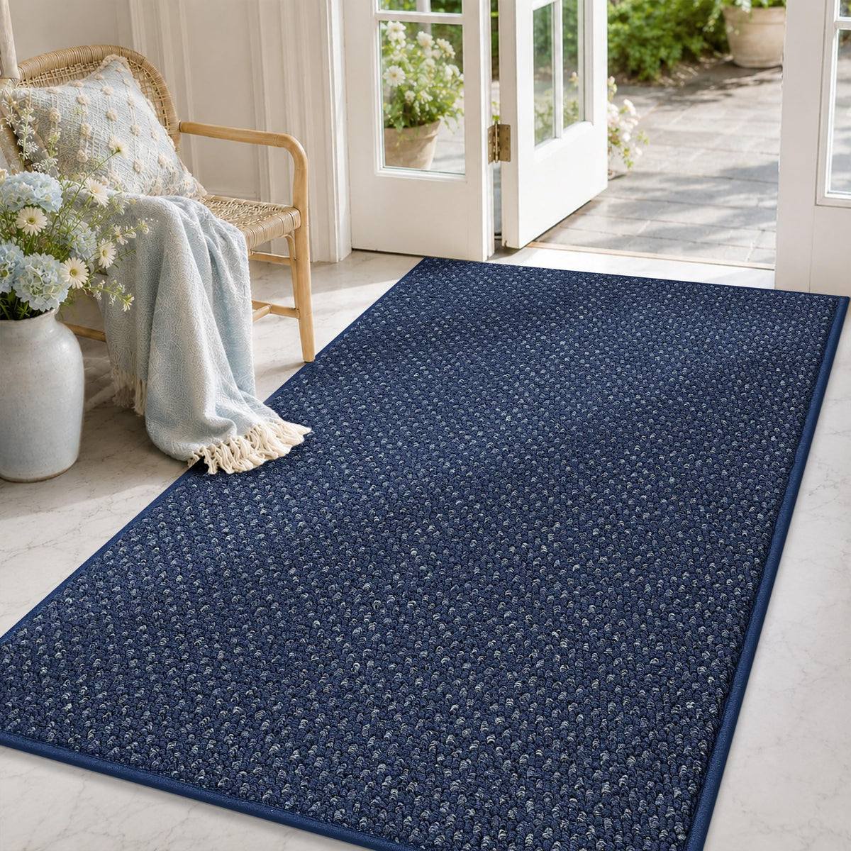 COSY HOMEER Door Mat Non-Slip Entryway Rugs Dirt Trapper, 17"x30", Beige