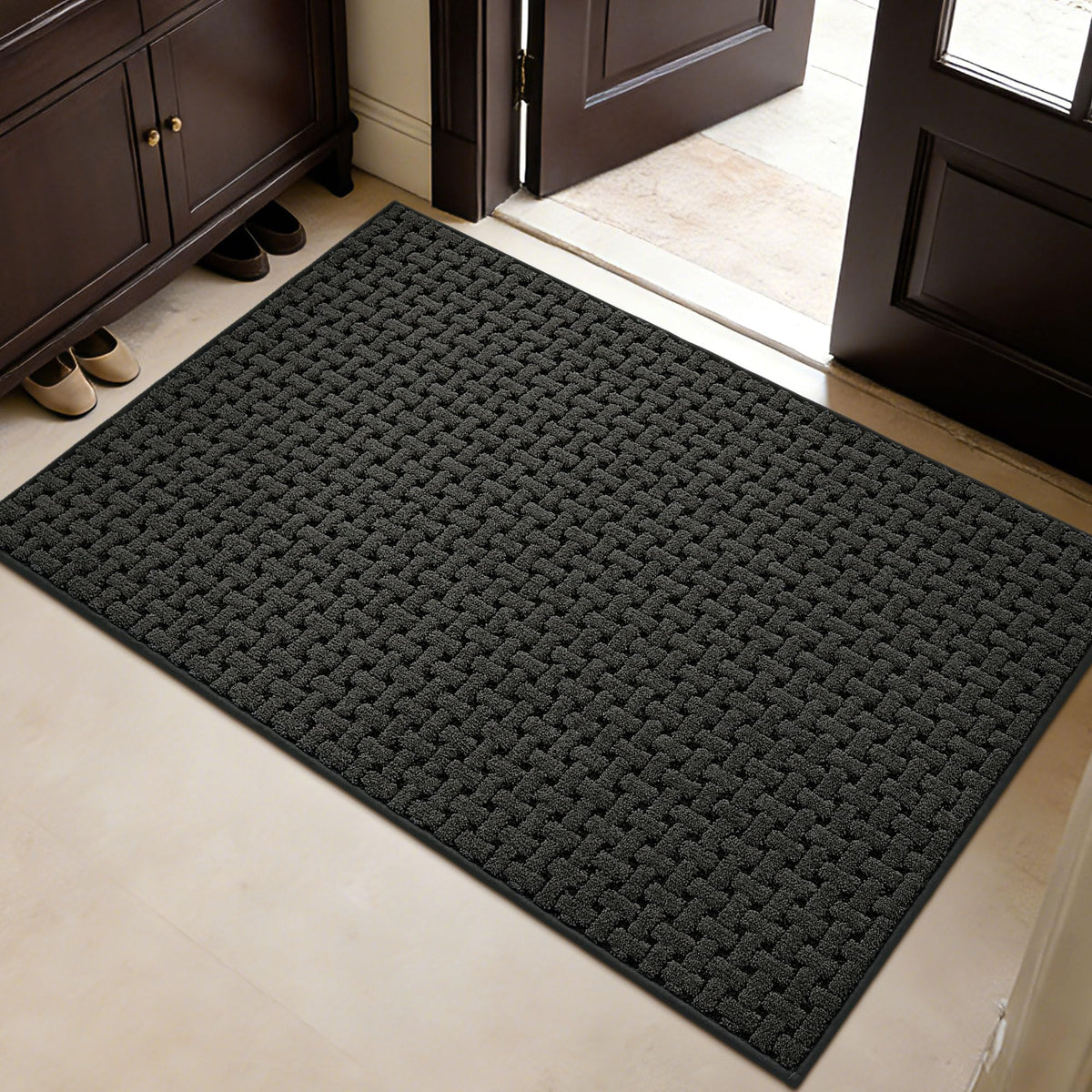 Door Mat Indoor Entrance 36"x60", Non-Slip Entryway Rugs, Blue