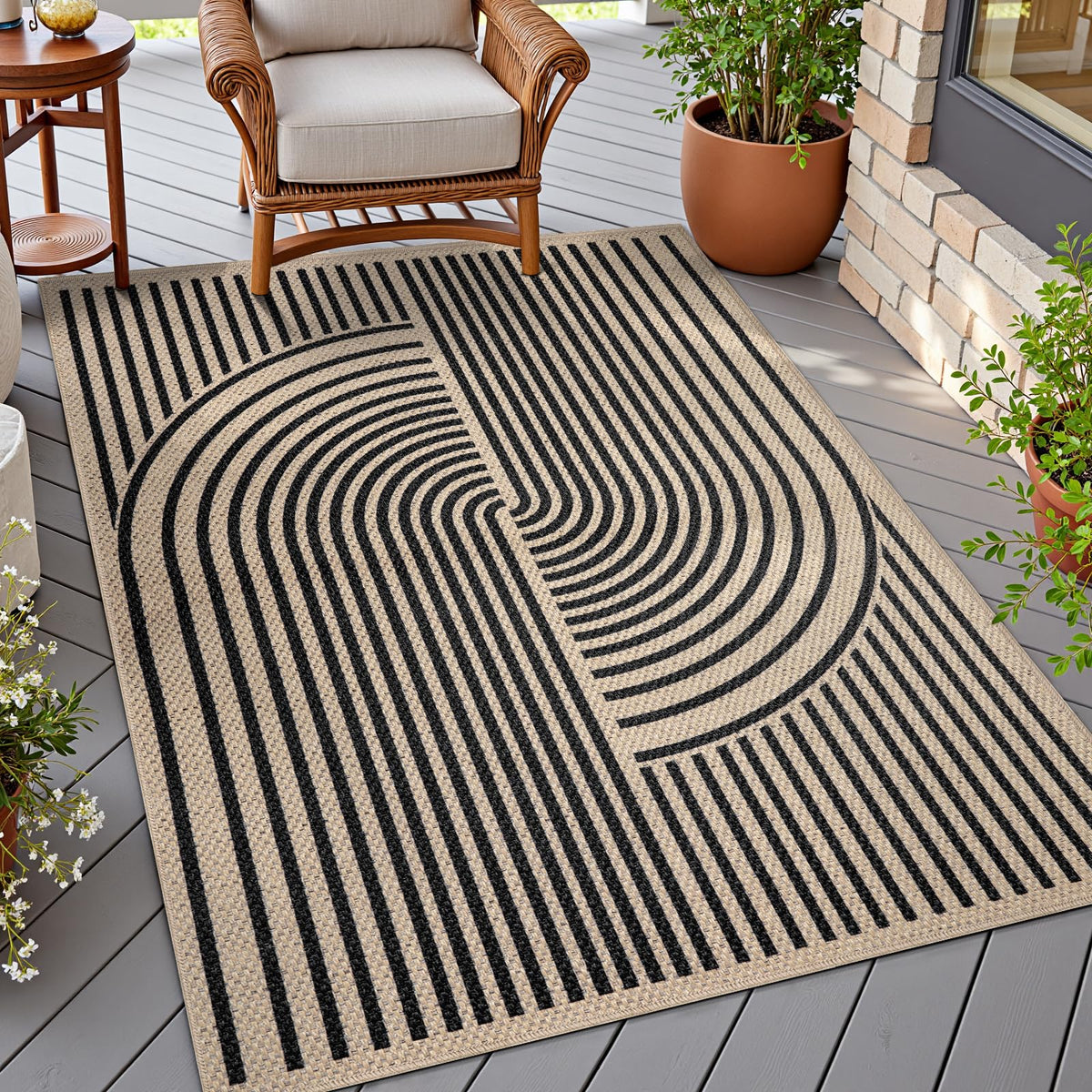 Tangsoo Easy Jute 2x3 Small Outdoor Rug,Washable Non-Slip Entryway Door Mat