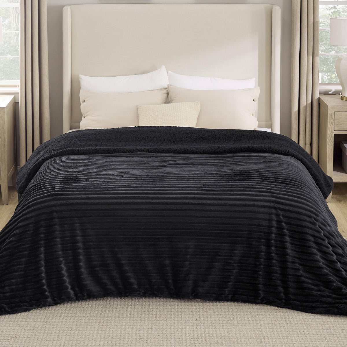 Bedsure Sherpa Throw Blanket for Couch - Super Soft, Comfort Cozy Fleece Thick Warm Blanket for Women, GentleSoft Plush & Fluffy Winter Throw Gift for Women, Room Decor, Beige, 50x60 Inches