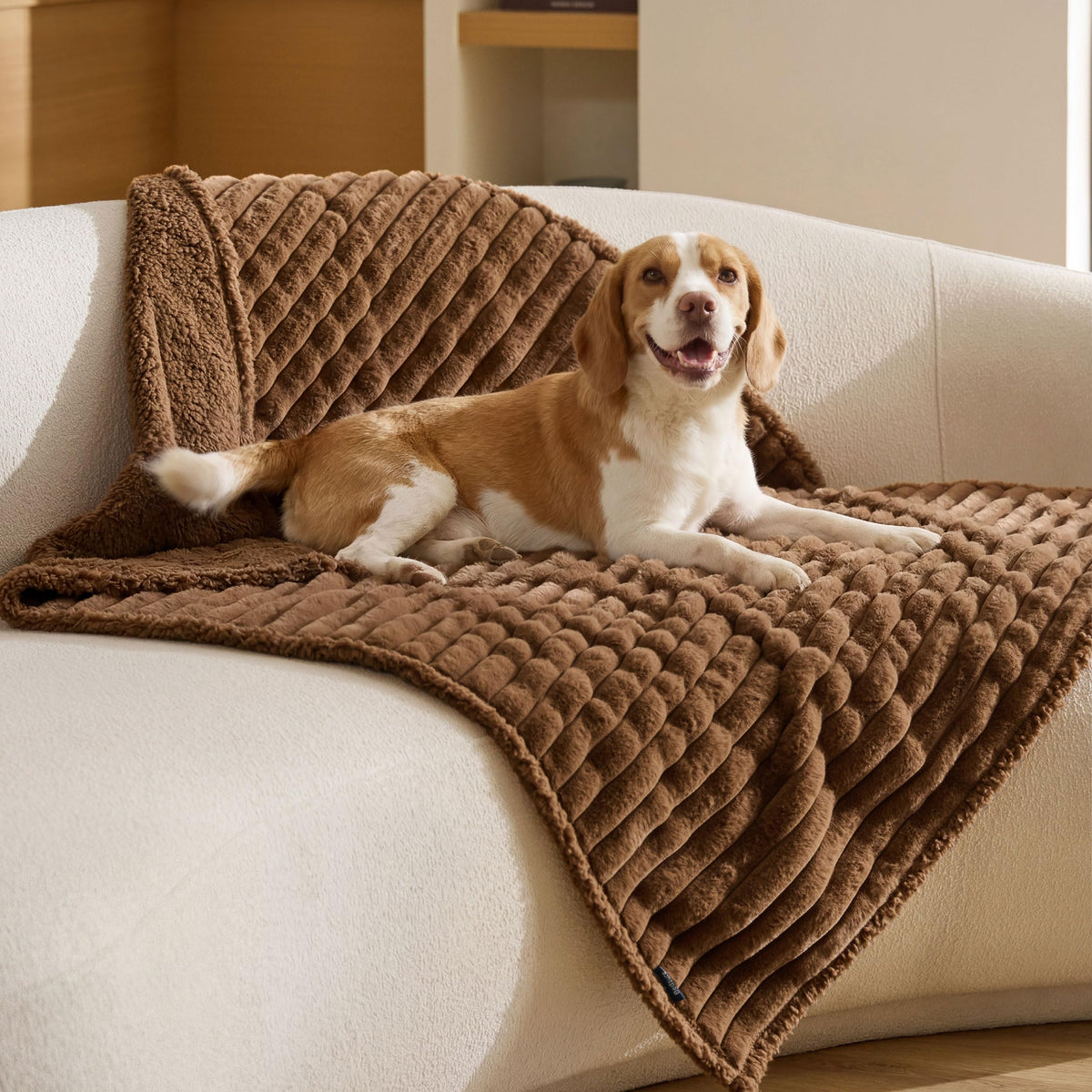 Bedsure ComfyFleece® Waterproof Dog Blankets for Large Dogs,50x60