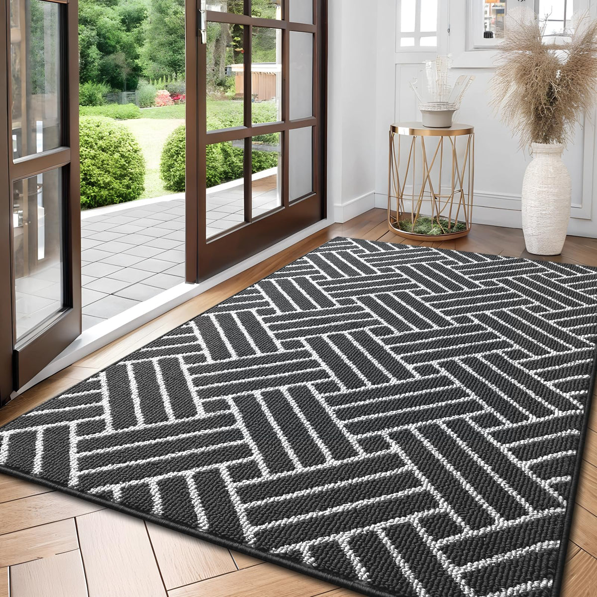 OLANLY Indoor Door Mat 32x20, Low-Profile Dirt Resistant Doormat, Grey