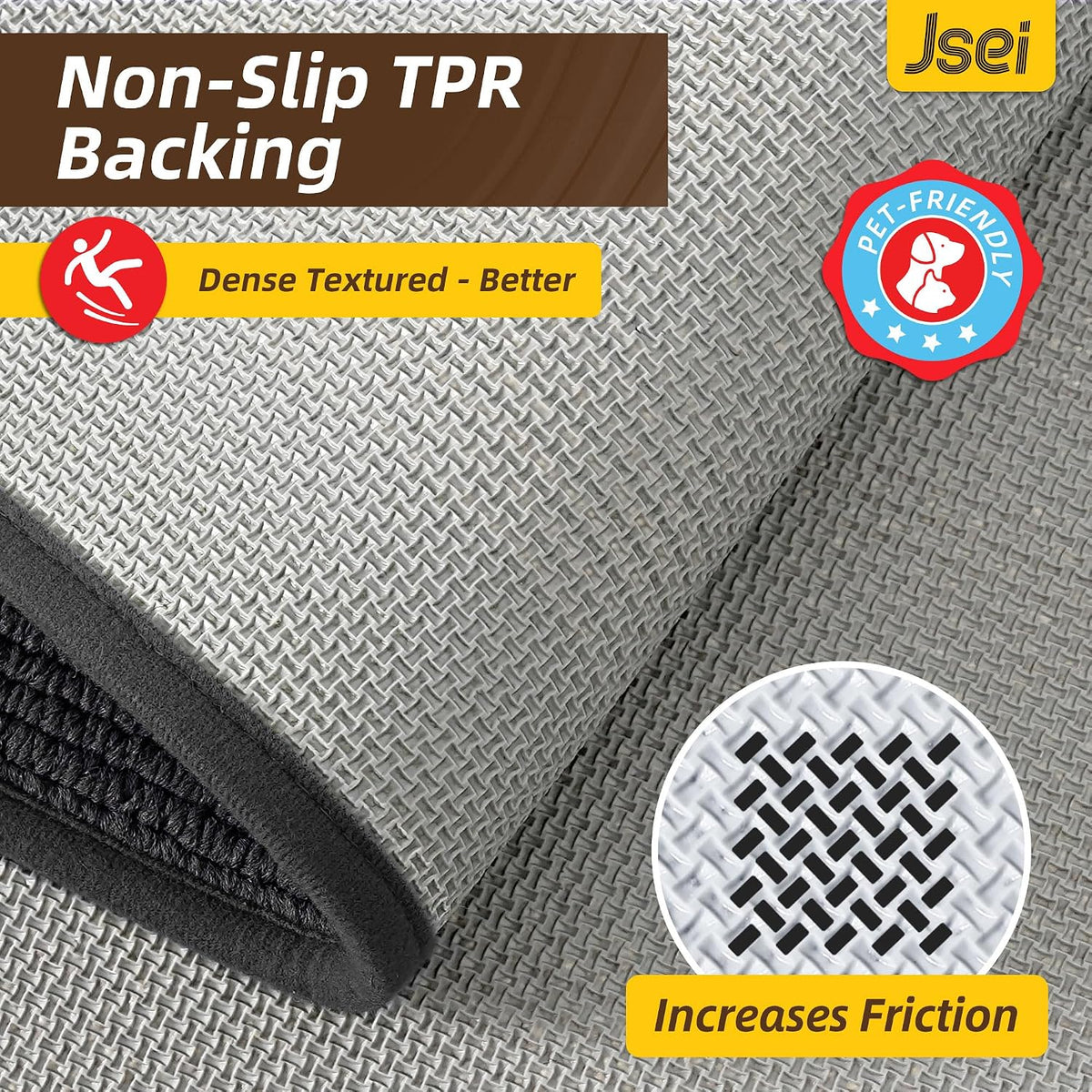 JSEI Dirt Trapper Door Mat 20"x32" , Non-Slip Doormat ,Dark Grey
