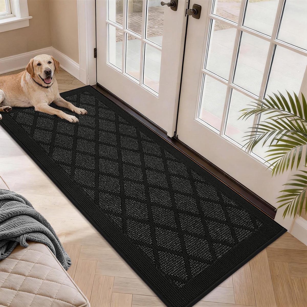 COSY HOMEER Non-Slip Door Mat 20"x32",Entryway Rugs Low Profile,Beige