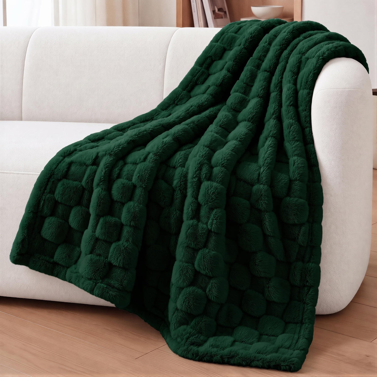 Utopia Bedding Plush Checkered Fleece Blanket Cool Grey Throw, 50x60 Inch