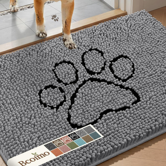 Bcoimo Chenille Doormats Absorb Moisture and Dirt 30*20, Muddy Mats for Dog