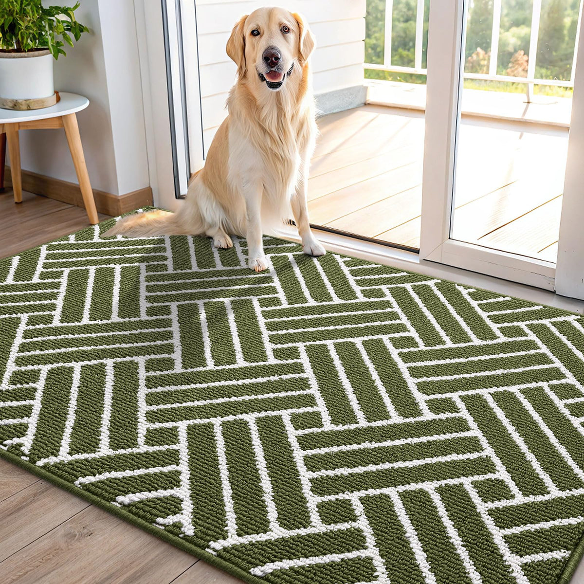 OLANLY Indoor Door Mat 32x20, Low-Profile Dirt Resistant Doormat, Grey