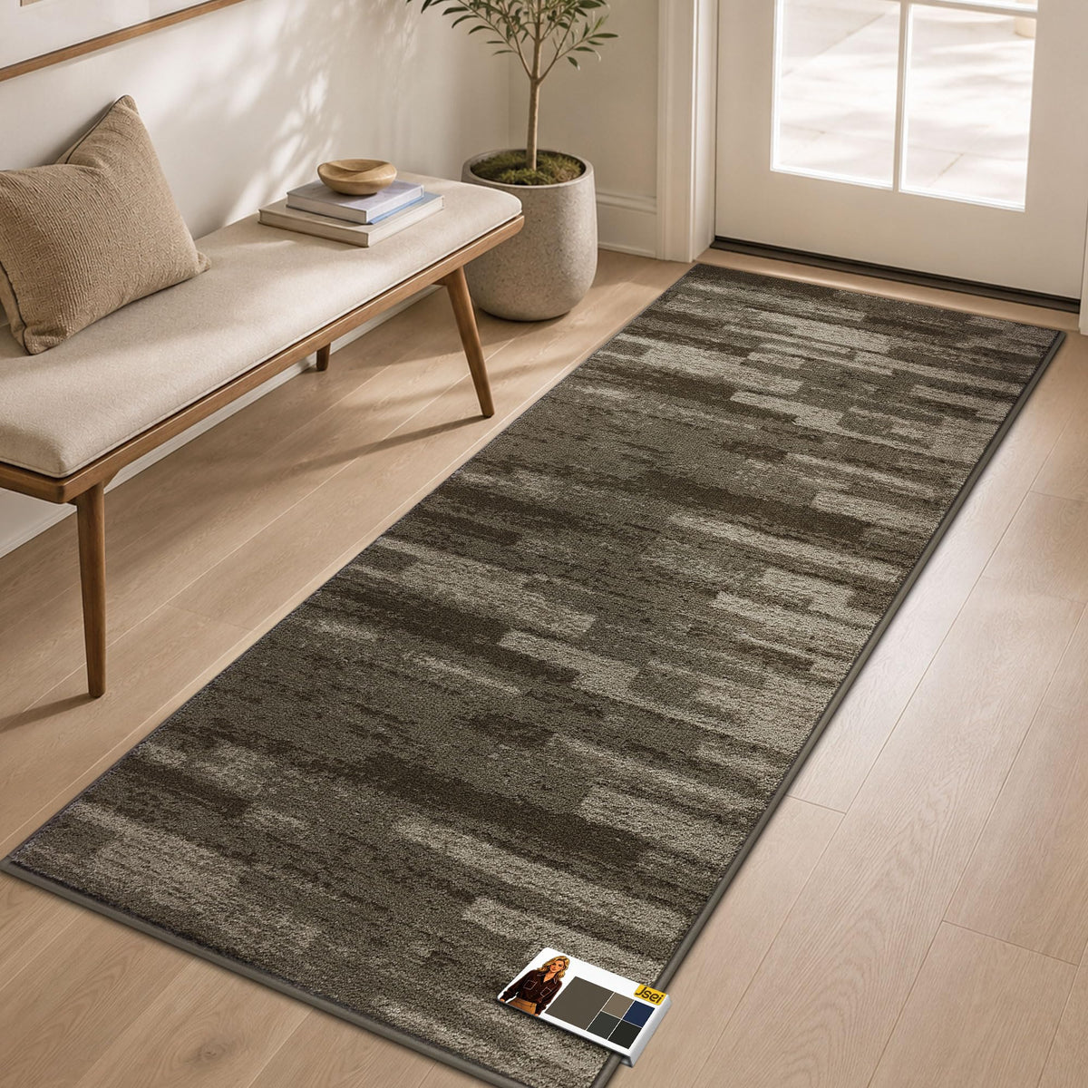 JSEI Dirt Trapper Door Mat 24"x36", Non-Slip Doormat, Blue