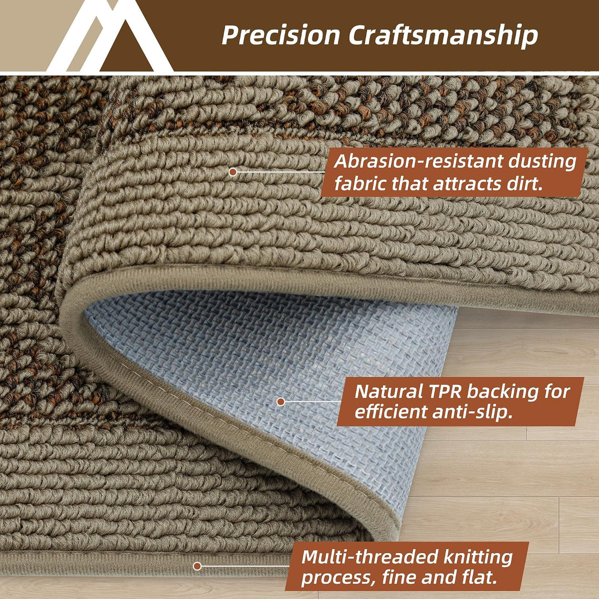 COSY HOMEER Non-Slip Door Mat 20"x32",Entryway Rugs Low Profile,Beige