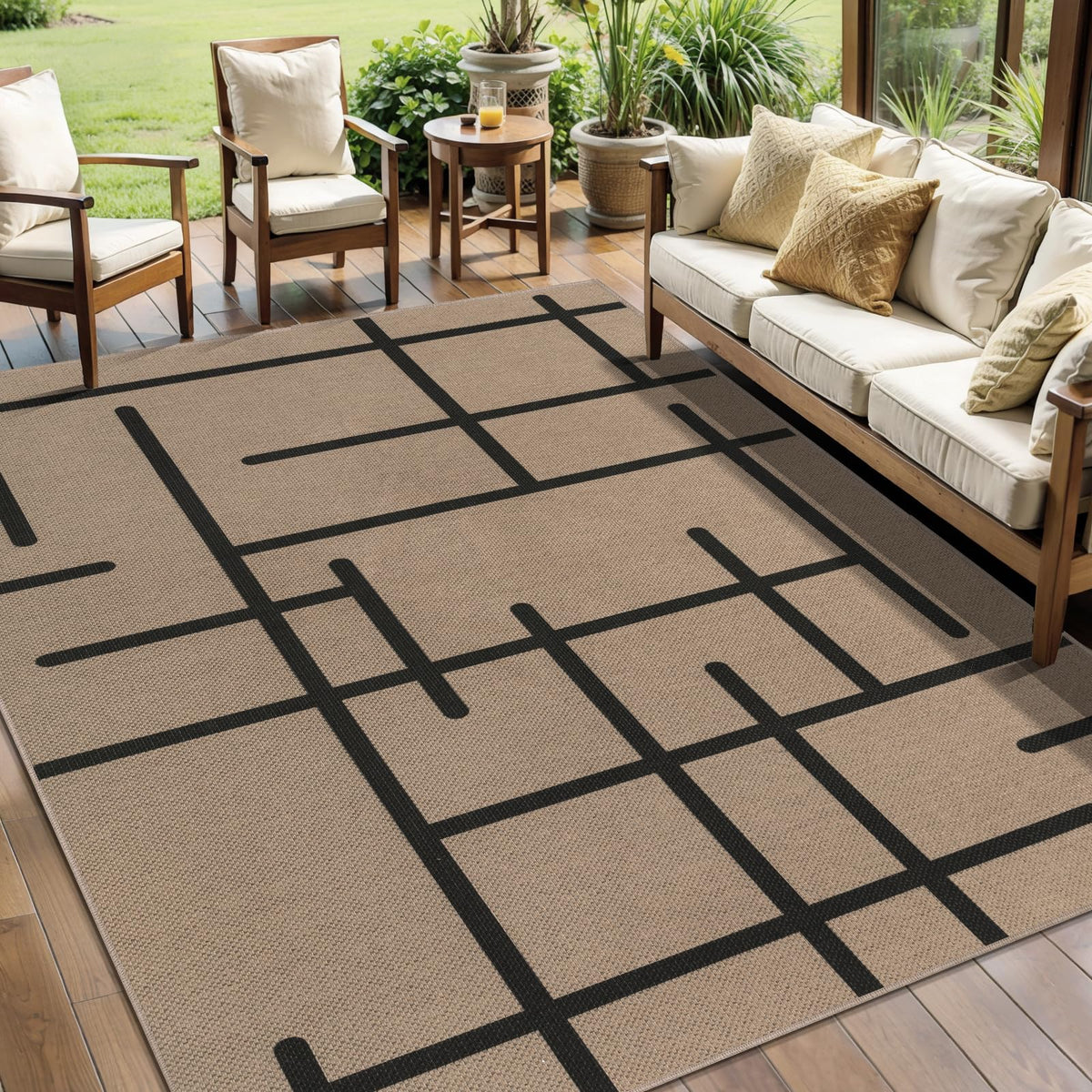 Tangsoo Easy Jute 2x3 Small Outdoor Rug,Washable Non-Slip Entryway Door Mat
