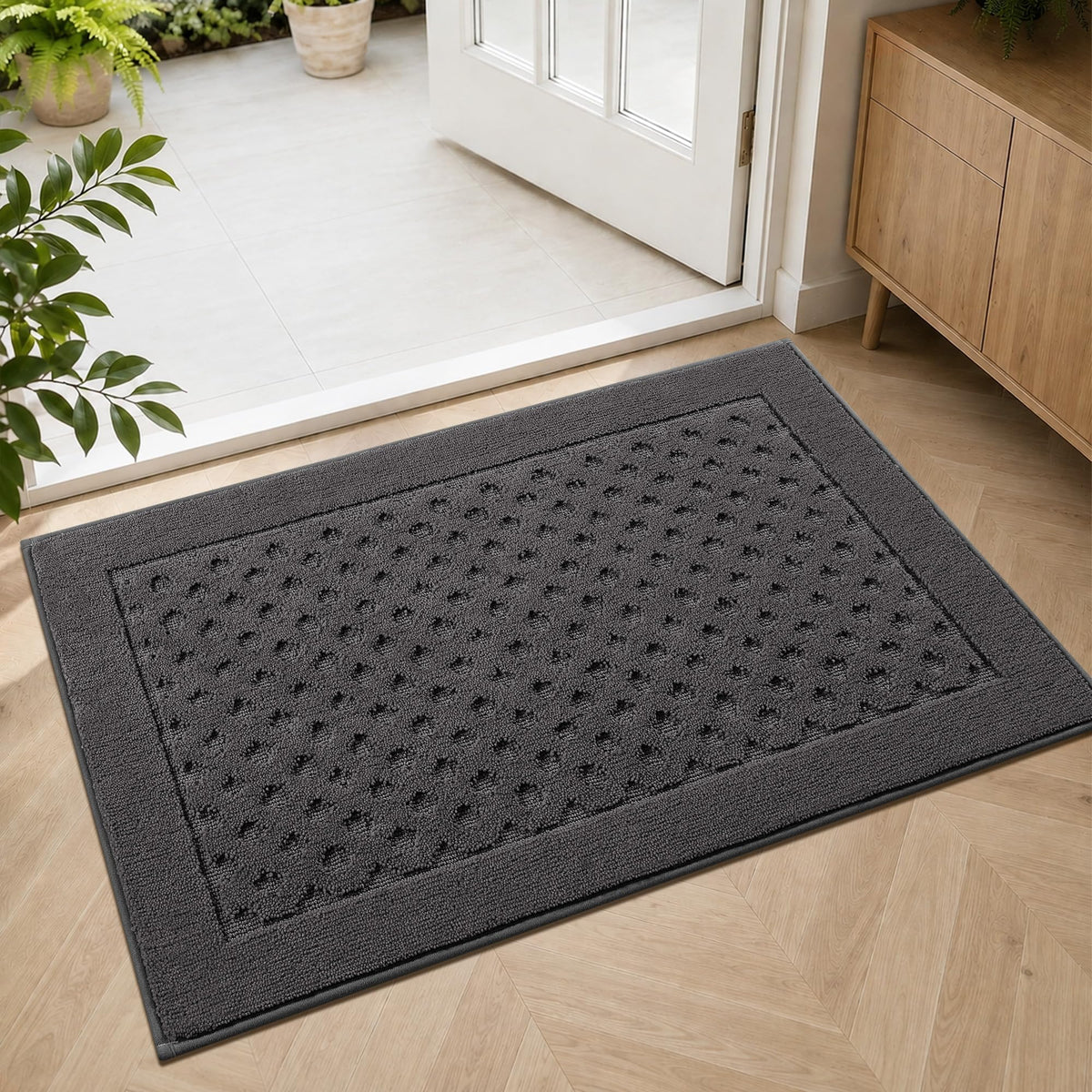 Dirt Trapper Door Mat 24"x 36", Non-Slip Entryway Rugs, Beige