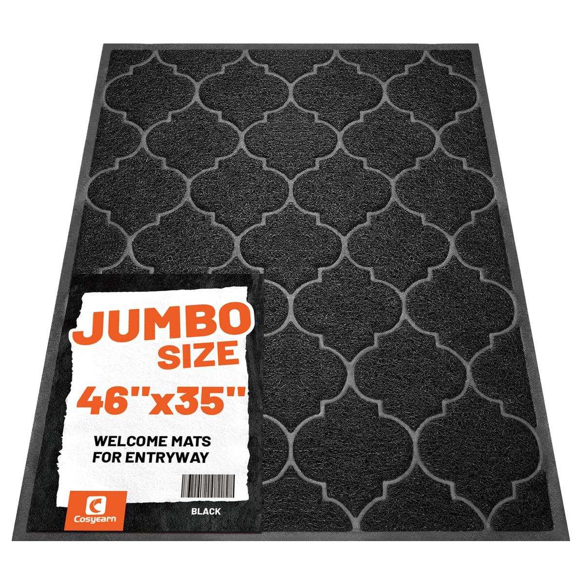 Cosyearn Door Mat, 46x35, Grey, Indoor Outdoor Front Entryway Doormat