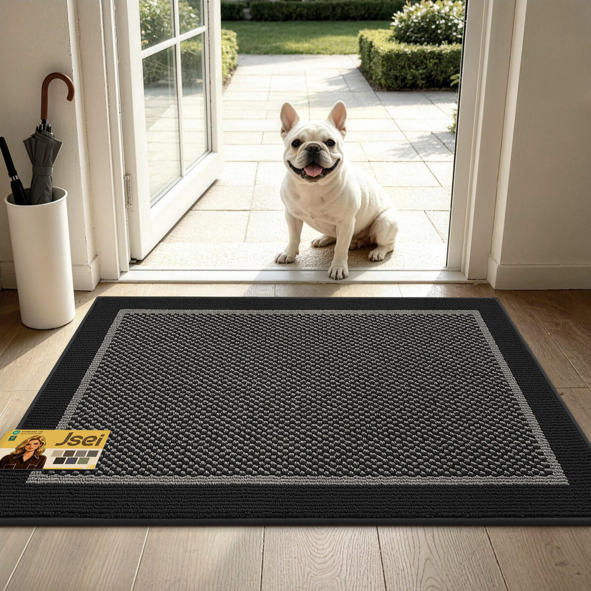 JSEI Dirt Trapper Door Mat 20"x32" , Non-Slip Doormat ,Dark Grey