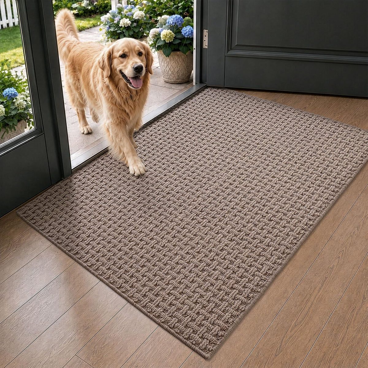 LUMI Washable Indoor Door Mat for Entryway 24x36, Entrance Mat, Taupe