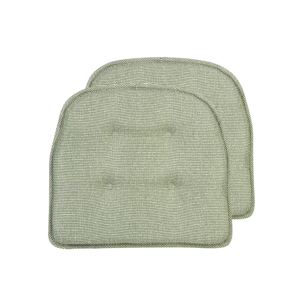 Klear Vu Omega Non-Slip Chair Cushions, Assembled in USA, U-Shaped Skid-Proof Seat Pads for Dining Room, Kitchen, Office, 15"x16" 4 Pack Slub Natural 4 Count