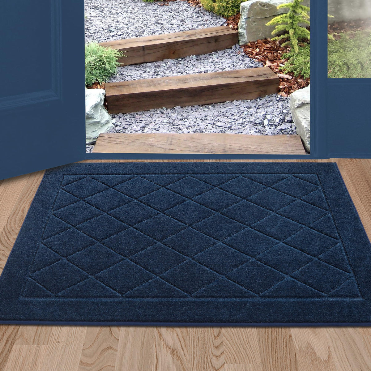 BEQHAUSE Dirt Trapper Door Mat 32" x 48", Doormat Non-Slip, Dark Grey