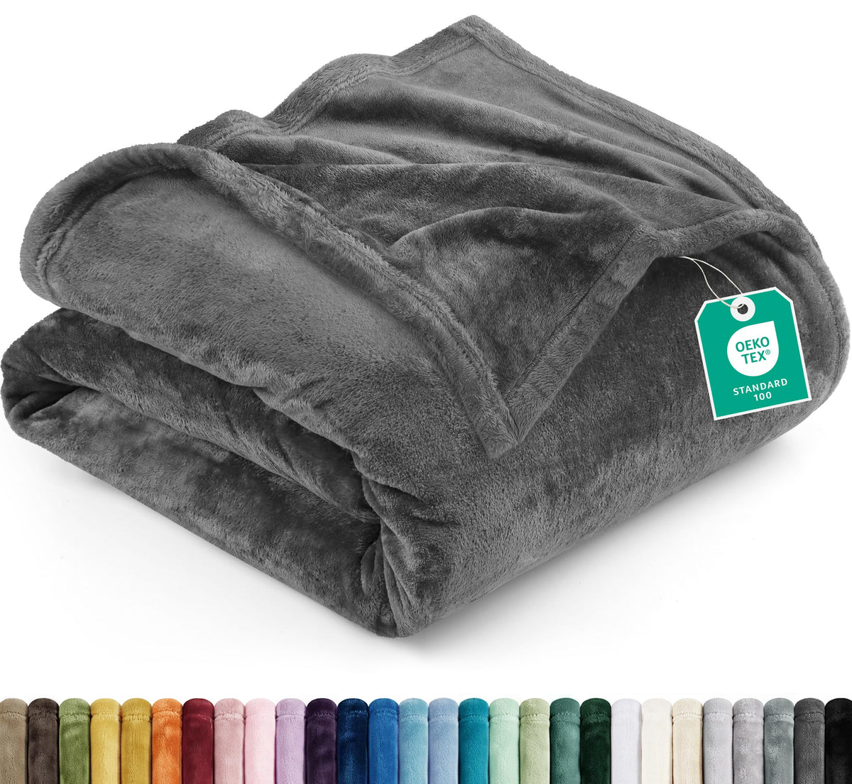 Utopia Bedding Ultra Soft Fleece Bed Blanket Throw Size Grey (50x60 Inches)