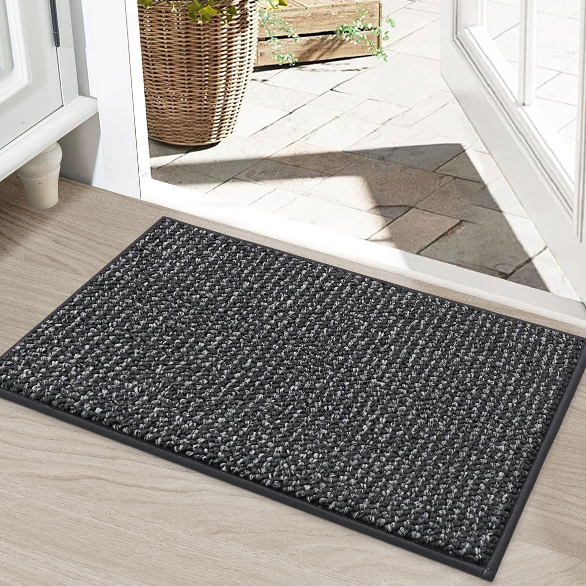 BEQHAUSE Dirt Trapper Door Mat 20" x 32", Non-Slip Washable Doormats, Brown