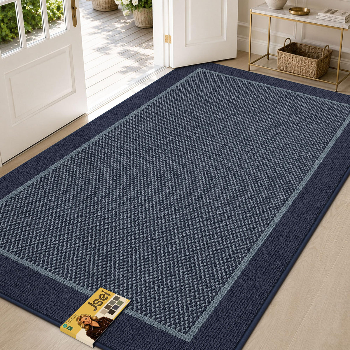 JSEI Dirt Trapper Door Mat 20"x32" , Non-Slip Doormat ,Dark Grey