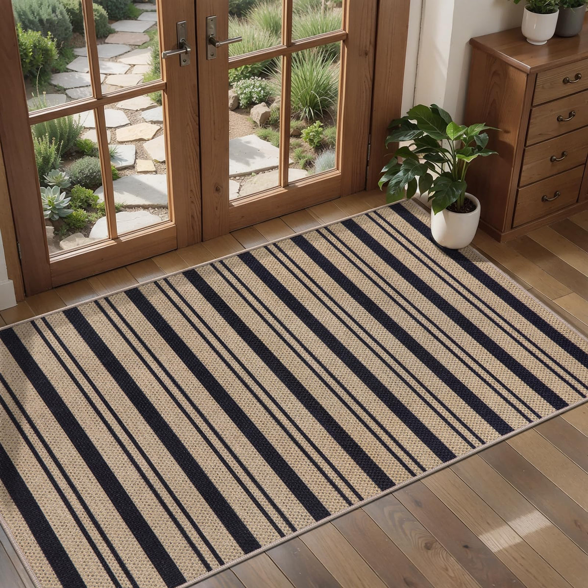 Tangsoo Easy Jute 2x3 Small Outdoor Rug,Washable Non-Slip Entryway Door Mat