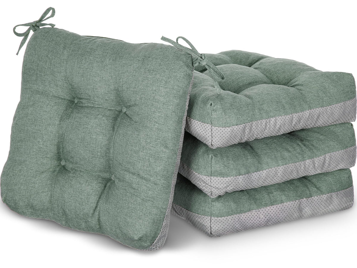 Geetery 4 Pack Chair Cushions, 16" x 15",Black and White,Plaid