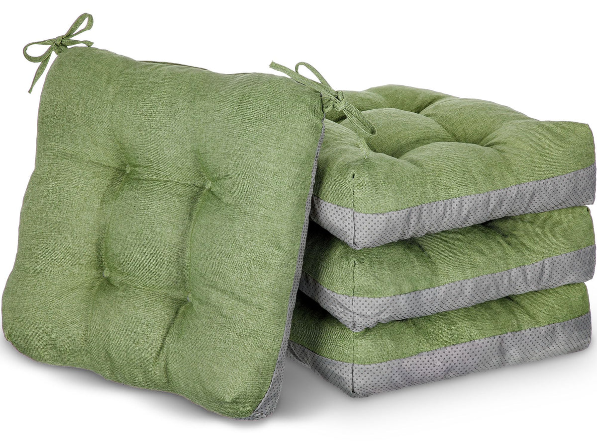 Geetery 4 Pack Chair Cushions, 16" x 15",Black and White,Plaid