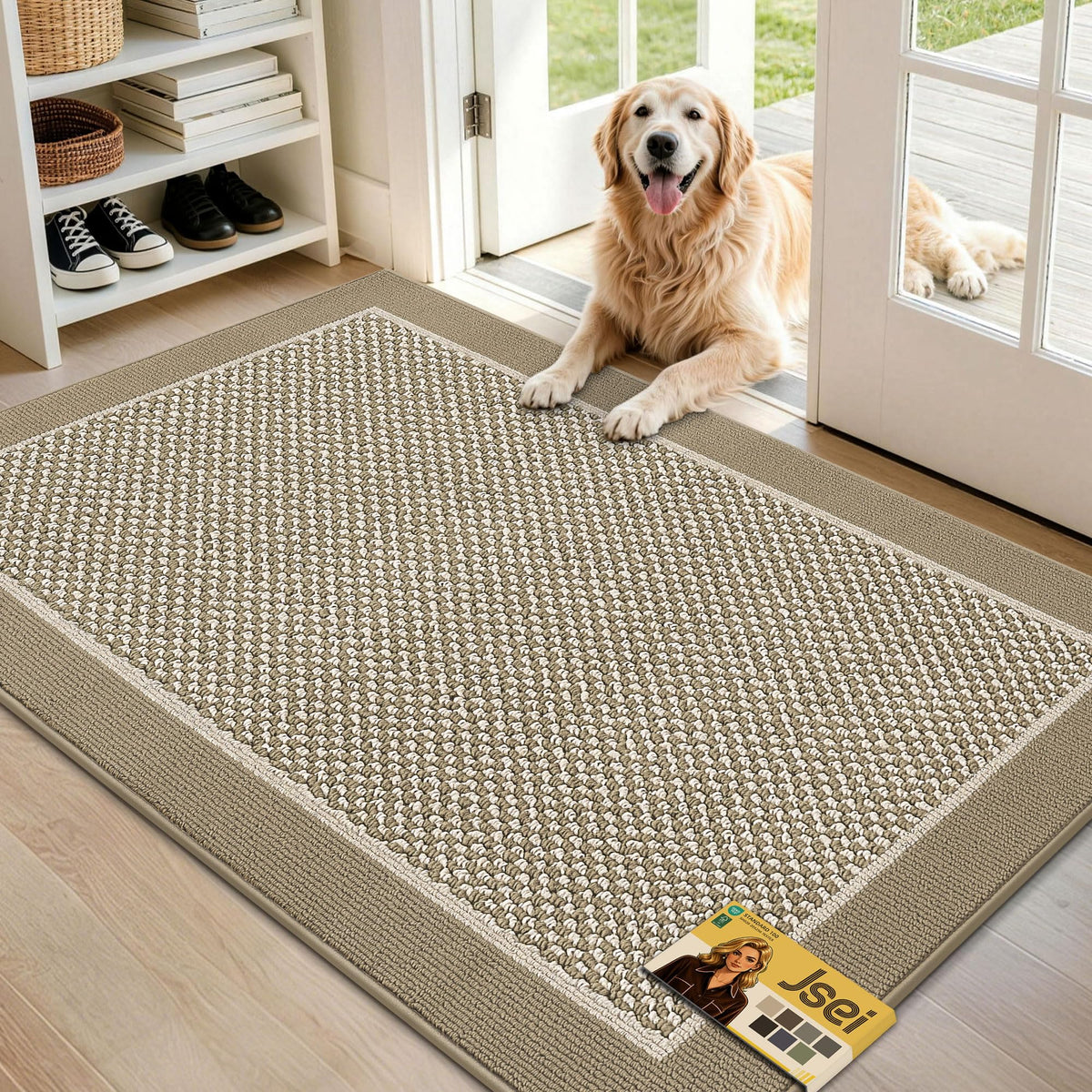 JSEI Dirt Trapper Door Mat 20"x32" , Non-Slip Doormat ,Dark Grey