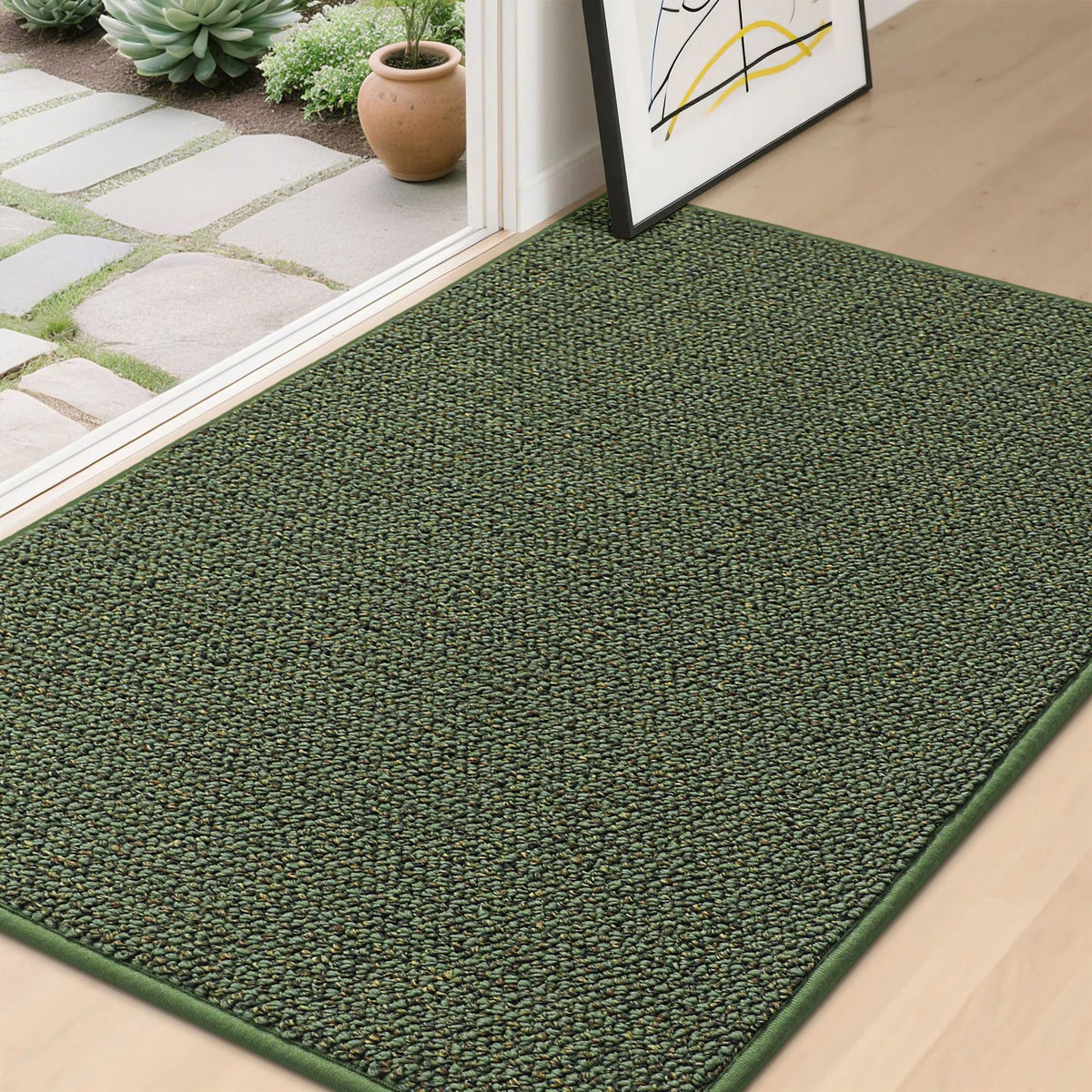 BEQHAUSE Dirt Trapper Door Mat 20" x 32", Non-Slip Washable Doormats, Brown