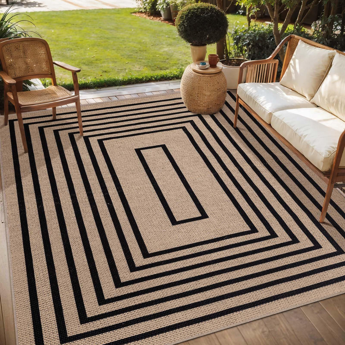 Tangsoo Easy Jute 2x3 Small Outdoor Rug,Washable Non-Slip Entryway Door Mat