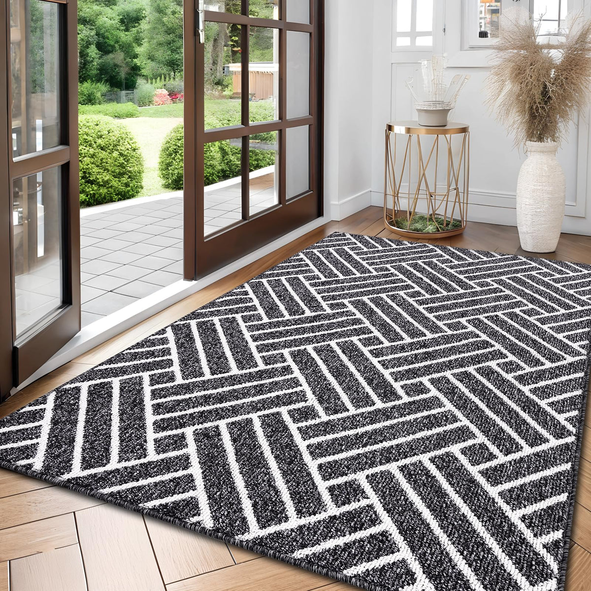 OLANLY Indoor Door Mat 32x20, Low-Profile Dirt Resistant Doormat, Grey
