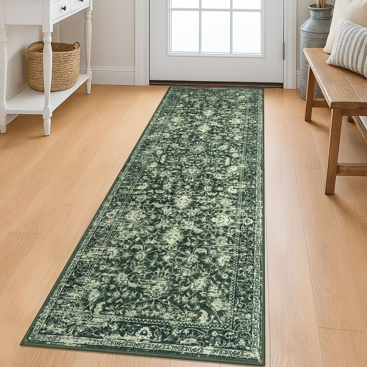 KILOCOCO 2x3 Washable Rug Small Entryway Rugs Indoor Door Mat, Blue/Navy