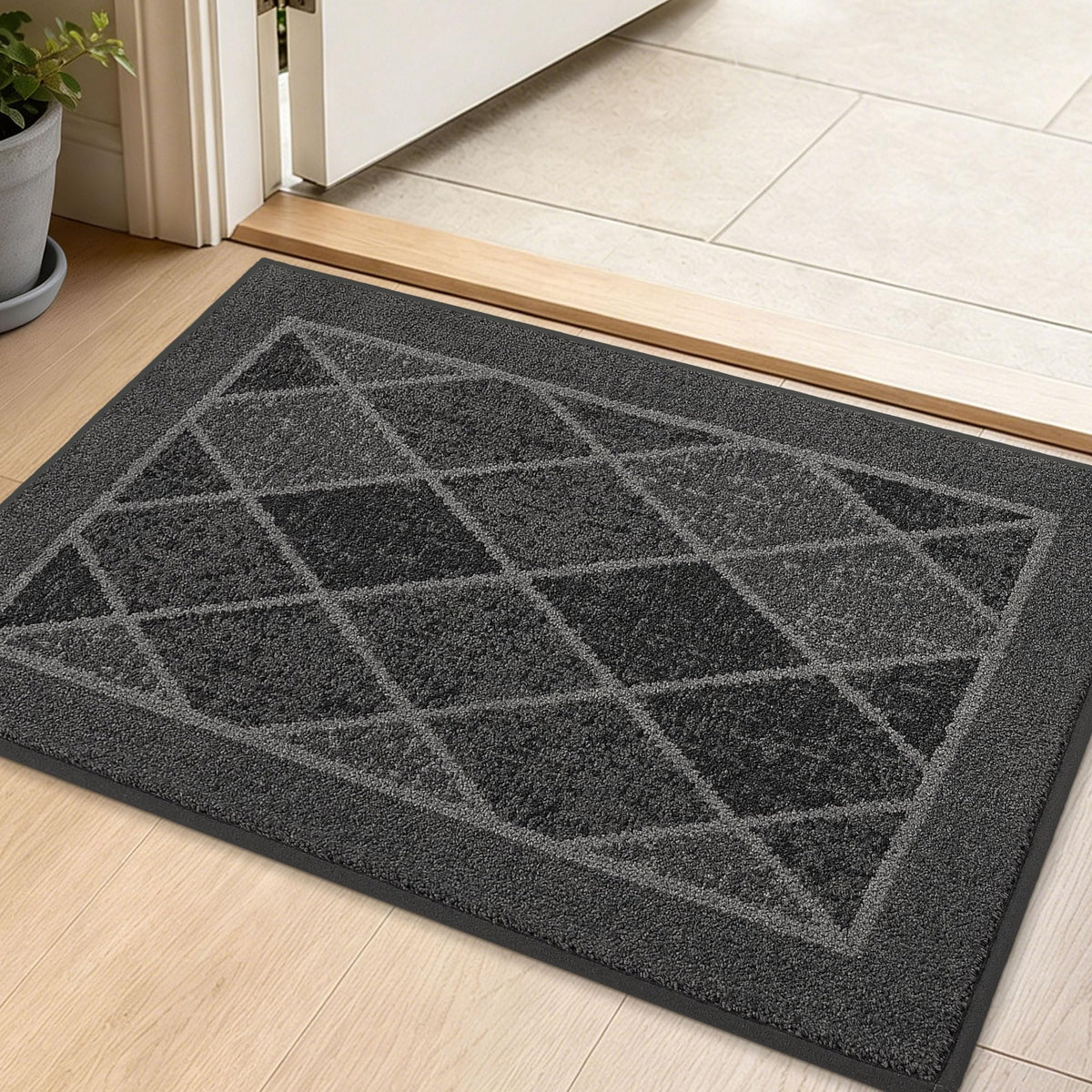 BEQHAUSE Dirt Trapper Door Mat 32" x 48", Doormat Non-Slip, Dark Grey
